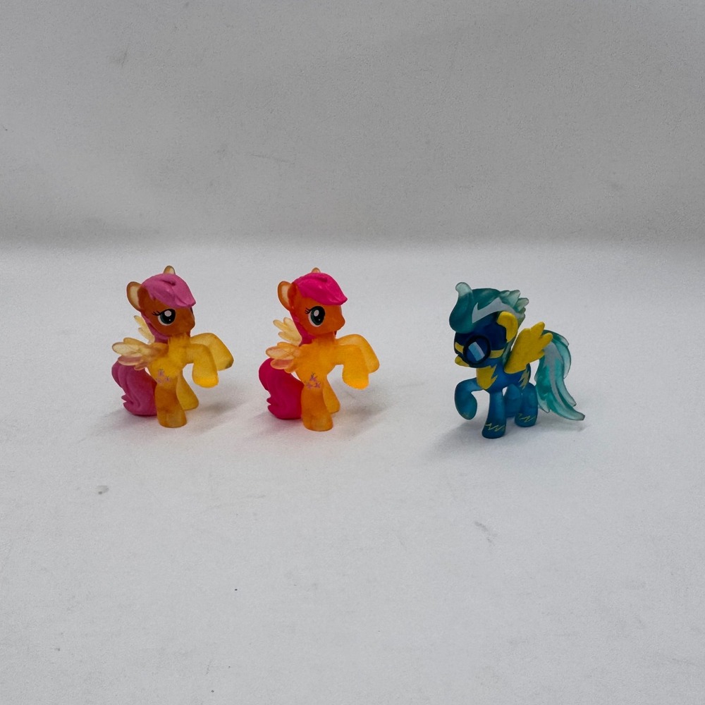 My Little‎ Pony Mini Figures Lot 3 Translucent Orange Pink Blue Pegasus Toys